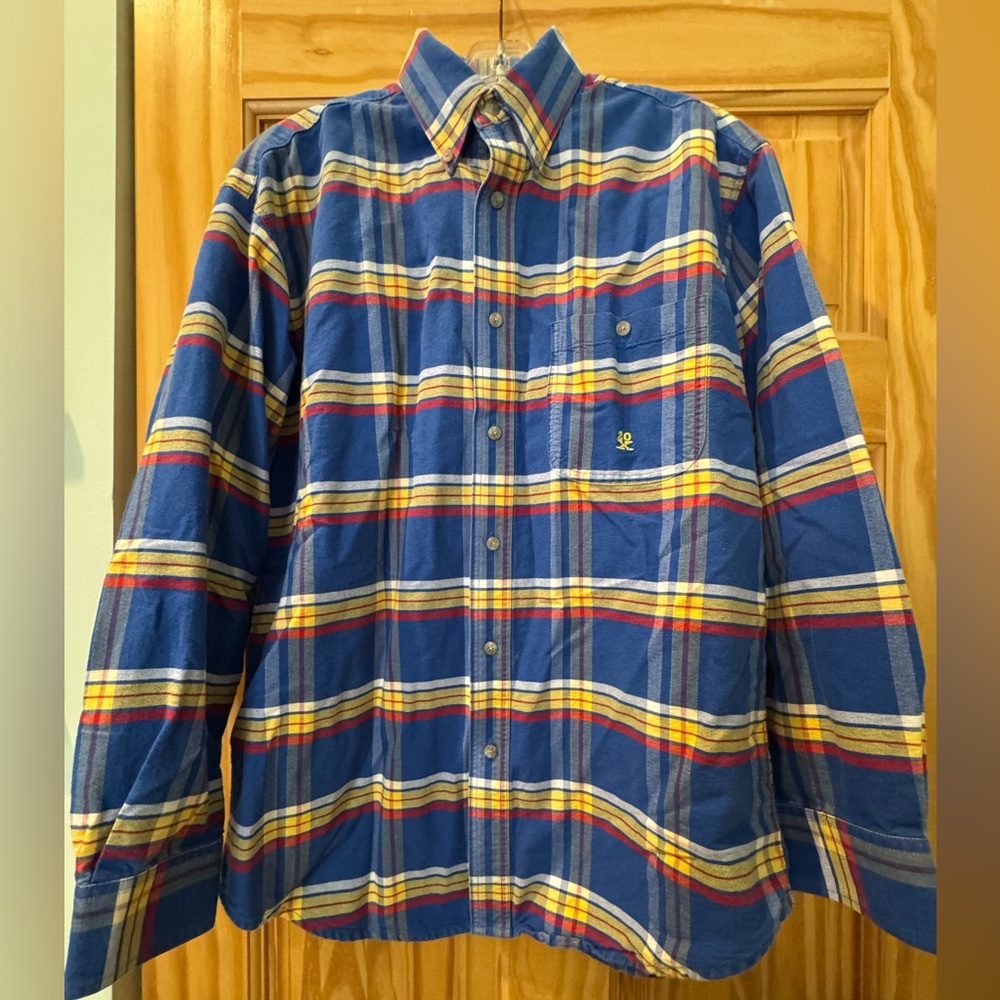Wrangler Twenty X Blue Plaid Men's Shirt Sz L